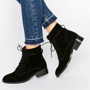 ASOS real suede lace up booties